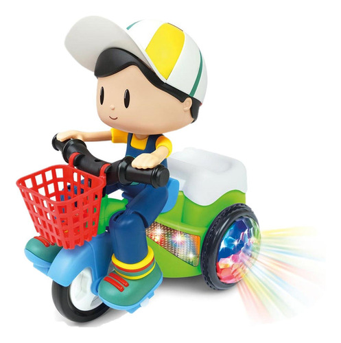 Boneco Passeio Triciclo Bate Volta Com Manobras Giro Som Luz