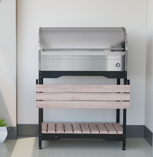 Parrilla A Gas Con Tapa Acero Inoxidable 90cm Luxorgas Movil