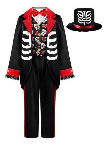 Shaoke Relibeauty Disfraz Del Día De Los Muertos Para Niños