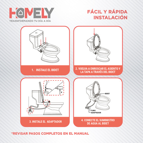 Bidet Ducha Homely Wc Inodoro Set Universal Flujo Ajustable