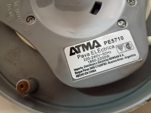 Pava Eléctrica Atma Pe5710 Con Base Completa Para Repuestos! (Usado)