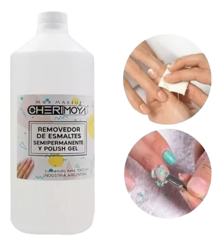 Removedor De Esmalte Semipermanente Cherimoya Uñas 1000ml