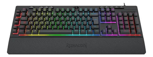 Teclado Gamer Membrana Redragon Shiva Rgb V2 Preto Preto Português Brasil