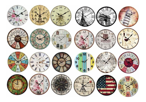 Stikers Adhesivos Estilo Relojes De Madera Decoracion 2hojas