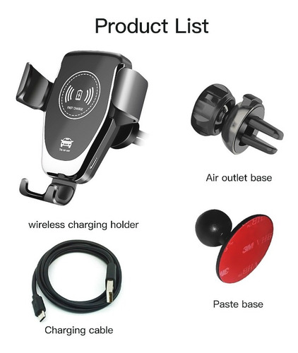 Imagen 5 de 6 de Cargador Rápido Inalámbrico Automóvil 10w