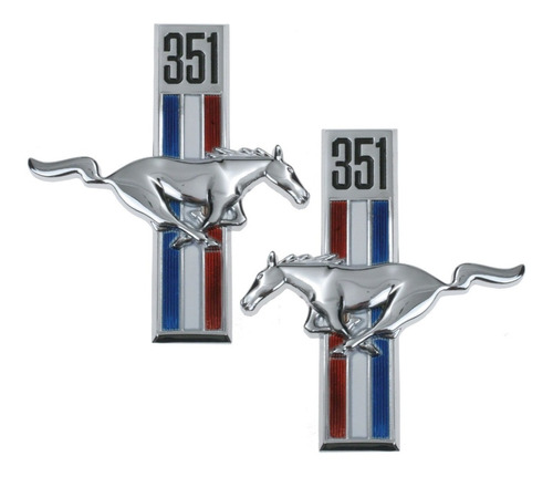 Par Emblemas Salpicadera Caballo 351 Ford Mustang 67 68