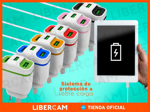 Cargador Celular Tablet Carga Rapida 3.1a + 3 Salidas Usb