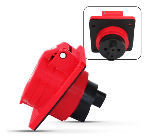 5 Tomada Embutir 3p+t 16a Vermelha 6h 380/415v Omg 4046 Cor Vermelho