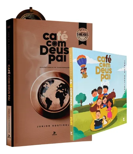 comprar Kit 2 Livros | Devocional Café Com Deus Pai 2025 + Café Com Deus Pai Kids