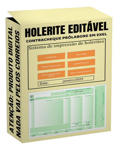 Modelo Holerite Contra-cheque Editável No Excel - Pró-labore