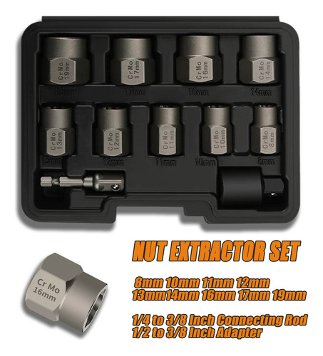 Juego Puntas Allen 8-19mm Toma 11pcs Extractor Pernos Tuerca