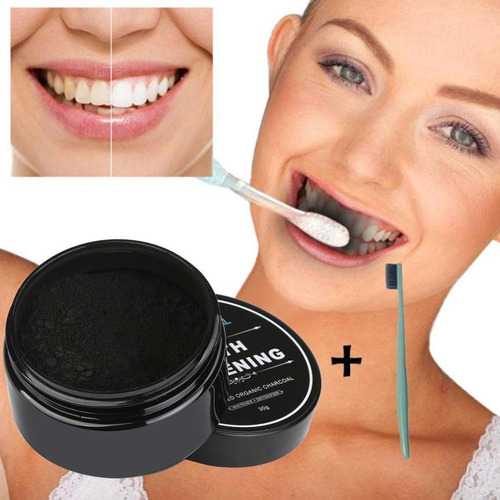 Clareamento Clareador Dental Dentes Pó Carvão Ativado Escova