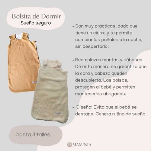 Imagen 4 de 6 de Pijama Bolsita Dormir Bebé Saco Corderito - Maminia