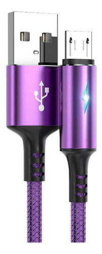 Cabo Micro Usb De Carregamento Rápido Led Light 3a Cabo De D