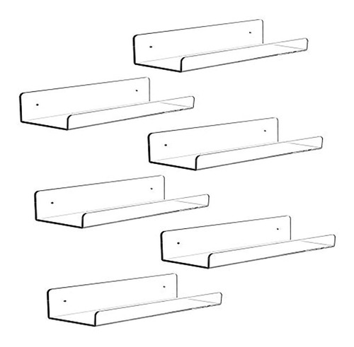 Estantería Flotante De Acrílico Transparente/6 Unidades