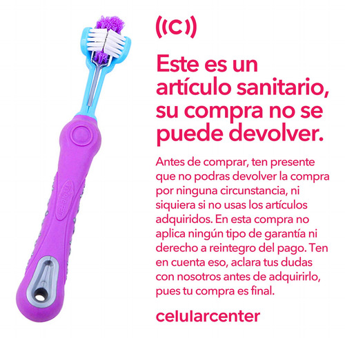 X3 Cepillo De Dientes 3d (3 Lados) P/ Perros Gatos Mascotas