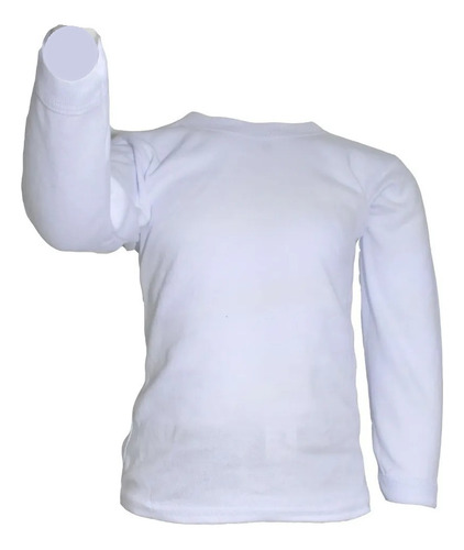 Playera Blanca Manga Larga Algodón, Pack De 3 Piezas