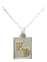 Comprar Medalla Plata 925 Rectangular Letras Oro  Kendra Joyas