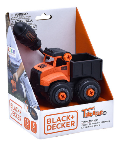 Camión Volqueta Desmontable Contrucción Black+decker Tt027s- Camión Naranja