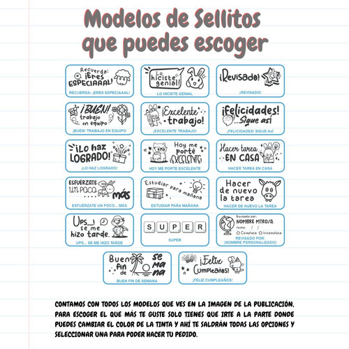 Imagen 2 de 4 de Sello Escolar Inglés Para Maestras Y Educadoras 5.8 X 2.2 Cm