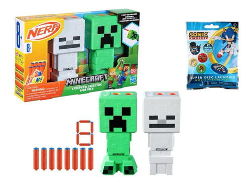 Nerf Lanzador Minecraft Creeper Y Skeleton + Regalo