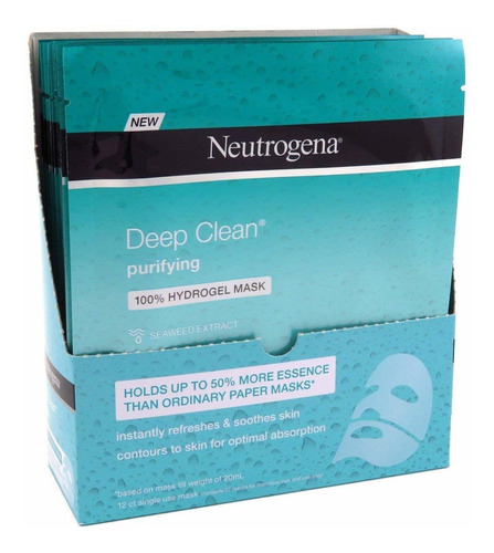 Neutrogena Deep Clean Purify Máscara De Hidrogel 1 Onza (12