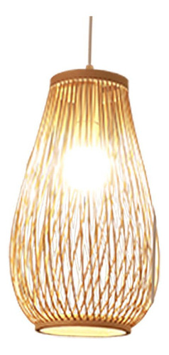 Linterna De Bambú De Mimbre Un 14x38cm Beige Un 14x38cm