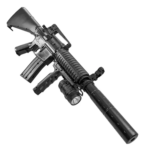 Rifle Airsoft M16 Spring Resorte 6 Mm Laser Linterna Balines