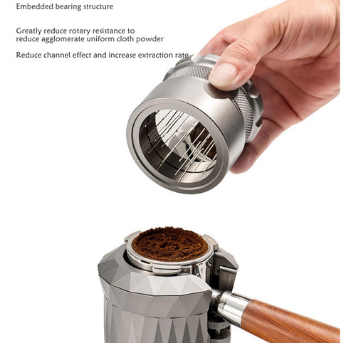 Agitador De Espresso De Acero Inoxidable Máquina 53 Mm Gris