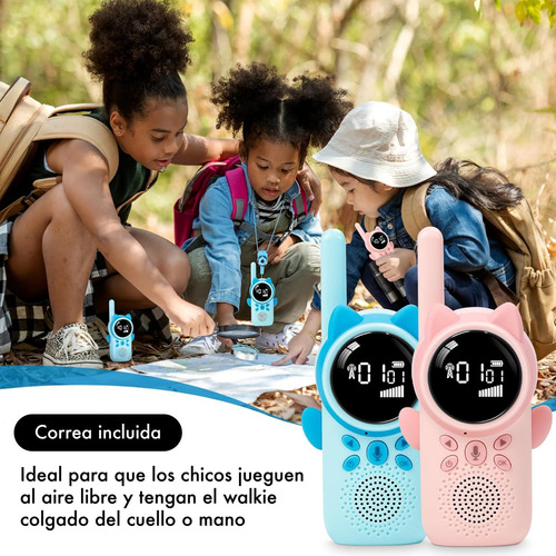 Handy Larga Distancia 3km Walkie Talkie Niños Infantil Color Rosa Y Celeste