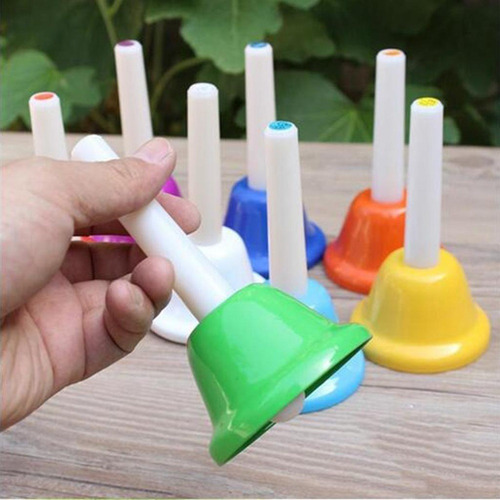 Juego De Campanas De Mano, Percusión Colorida, Notas, 8 Kits