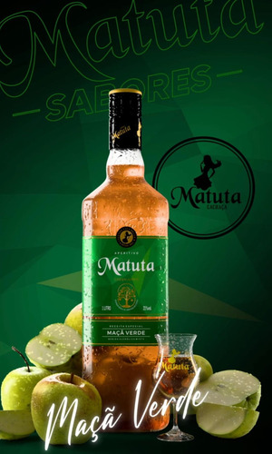 Mini Cachaça Matuta Maçã Verde Green Apple 300ml