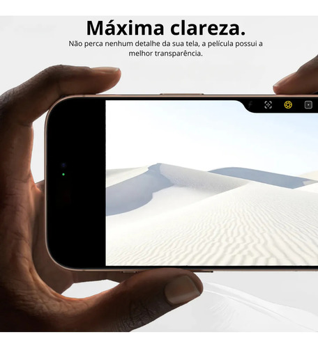 Película Vidro 3d Para Iphone 14 15 16, Pro, Plus E Promax