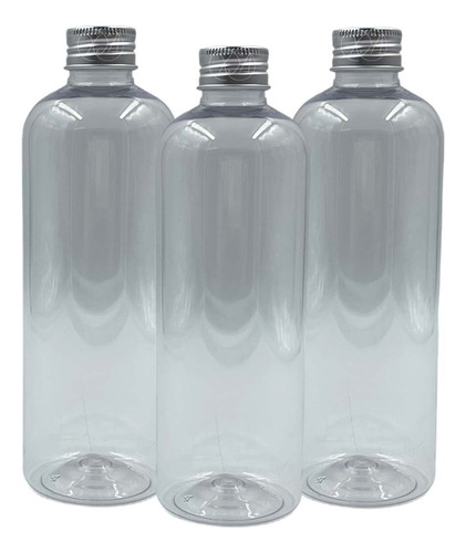 Botella Plastico Envase 500 Ml Tapa Metalica Aluminio X 10