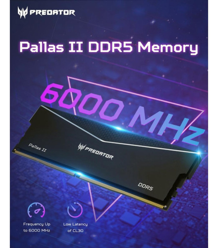 Acer Predator Pallas Ii Ddr5 Ram De 32 Gb (16 Gbx2) 6000 Mhz