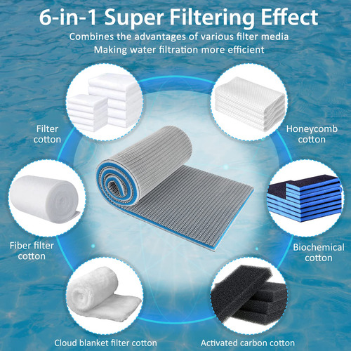Esponja Mejorada De 8 Capas Para Acuarios Filter Media Zvawd