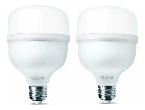 Kit 2 Lâmpadas Super Bulbo Alta Potência Led 50w 6500k Elgin Luz Branco-frio