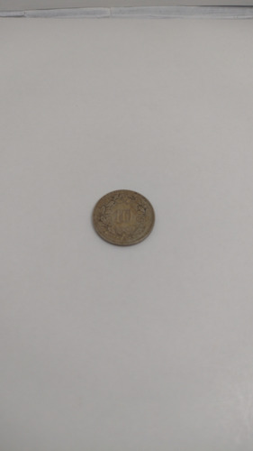 Suiza Moneda 10 Rapen Año 1881 Níquel Ceca Berna (Usado)
