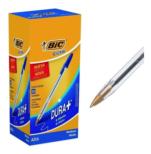 Lapiz Pasta Bic Cristal Azul 50 Un / Artesano Libreria