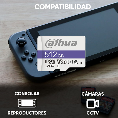 Dahua Memoria Microsdhc C100 V30 C10 U3 Dhi-tf-c100/512gb Anti Rayos X Resistente A Altas Y Bajas Temperaturas Lectura Y Escritura 90/95 Mb/s A Prueba De Agua Antimagnética Blanca