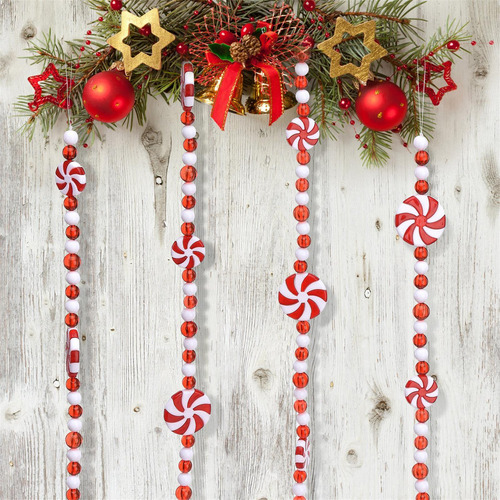 Decoração De Guirlanda De Moinho De Vento Candy Cane De 2,7