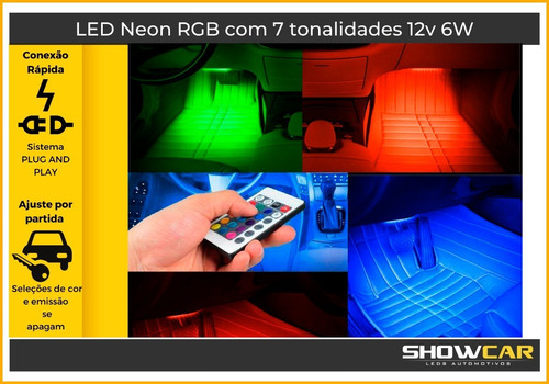 Luz Led Neon Cores Ambiente Interno Automotivo Tuning