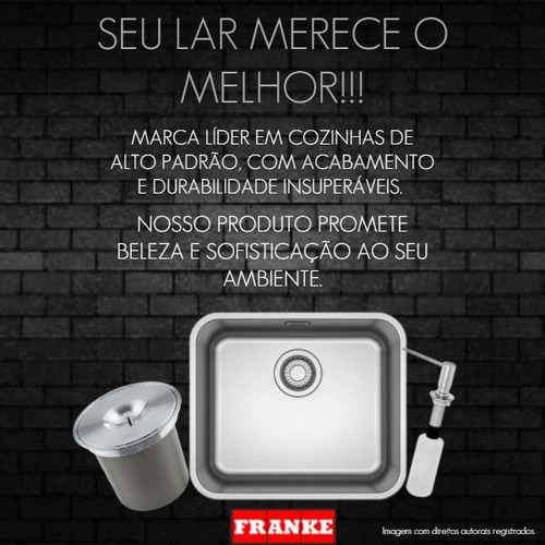 Kit Cuba Cozinha Inox 47,5x41 Com Dosador E Lixeira 5l Fanke