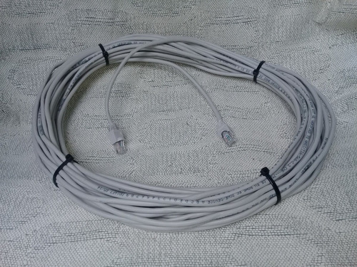 Cable Red 20 Metros Cat5 Utp Rj45 Ethernet Gris-claro