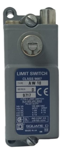 Limit Switch, 9007, 600 Vac 10amp Aw +options