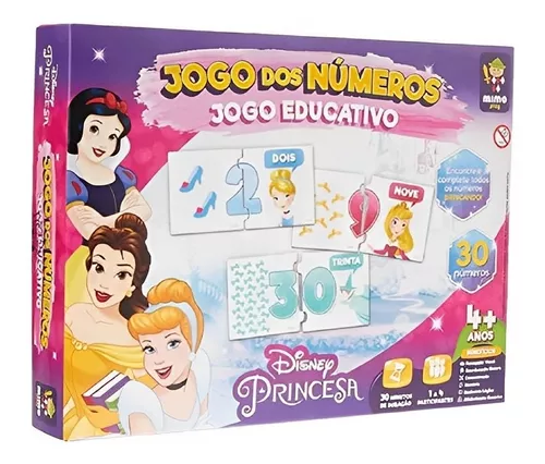 Jogo Educativo Números Disney Princesa 30 Unidades 2022 Mimo