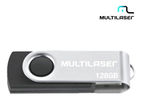 Pendrive Multilaser Twist PD591 128GB 2.0 preto e prateado