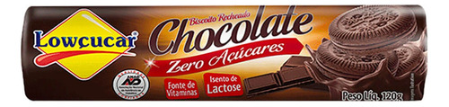 Biscoito Recheado de Chocolate Zero Açúcar Lowçucar 120g