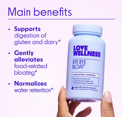 Love Wellness Bye Bye Bloat Enzimas 60 Count