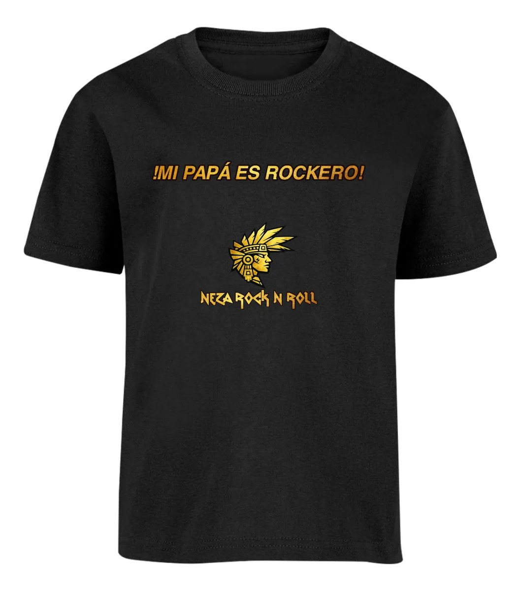 Playera Nezarock  Papá Rockero Original (4-14 Años) — 2